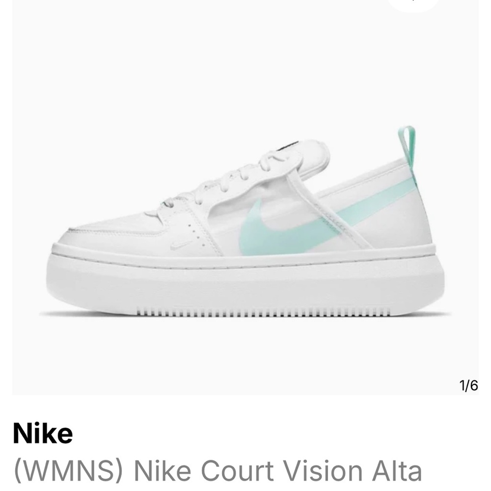 Nike Court Vision Alta White and Mint Sneakers